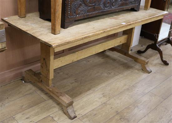 A pine refectory table W.176cm